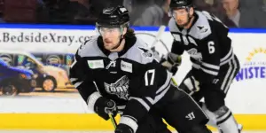 Ty Pelton-Byce skating for the Idaho Steelheads