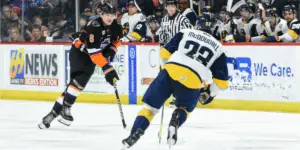 Zach Faremouth skating in a Reading Royals jersey